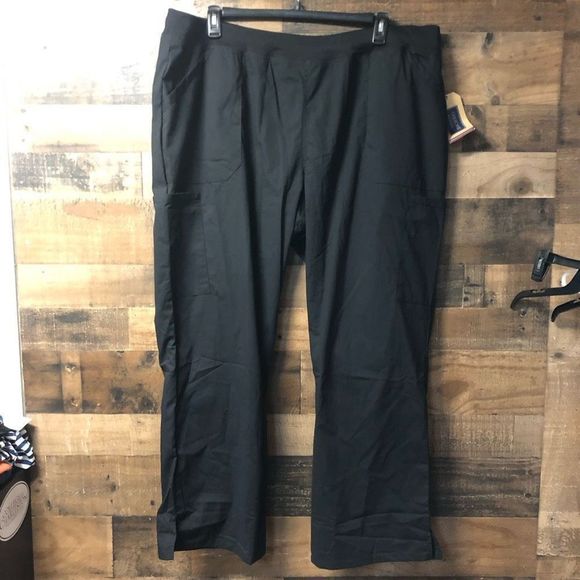 New Women’s Cherokee Scrub Pants Cargo Black WW170 Size 3X - Picture 2 of 5